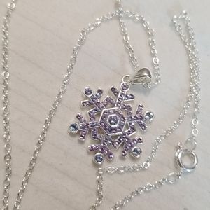New JCM Snowflake Silver Tone Necklace